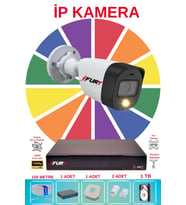 FURY 1 Li Ip Güvenlik Kamera Seti Sesli 4mp Gece Renkli Su Geçirmez 5515s 1TB