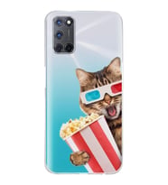 PrintiFy Oppo A52 ile Uyumlu Kedi 1 Kamera Korumalı Şeffaf Kılıf
