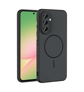 Coverzone Samsung Galaxy A16 ?le Uyumlu Kamera Lens Korumal? K?l?f Magsafe Uyumlu Kablosuz ?arj �zellikli Tea Silikon Telefon K?l?f? Siyah