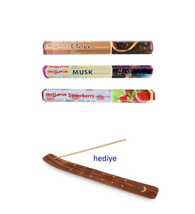 Northcity 3 Paket 20 Çubuklu Tütsü Musk - Clove - Strawberry - Kayık Hediyeli