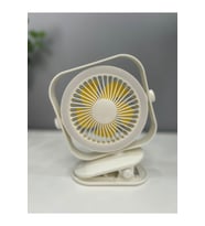 Mini Mandallı Masaüstü Şarjlı Usb Fan Taşınabilir Kademe Ayarlı Soğutucu Vantilatör (Beyaz)