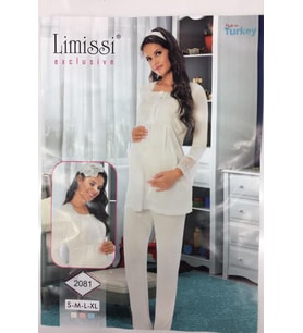 LİMİSSİ 2081 HAMİLE LOHUSA DANTELLİ LOHUSA PİJAMASI