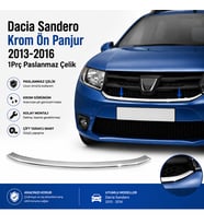 Dacia Sandero Krom Ön Panjur 2013-2016 1Prç Paslanmaz Çelik