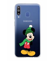 Samsung Galaxy M30 Kapak Mickey Mouse Tasarımlı Şeffaf Silikon Kılıf