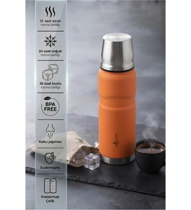 500 ml Paslanmaz Çelik Termos Bardak Kapaklı Sızdırmaz 12 Saat Sıcak 24 Saat Soğuk Tutma BPA Free