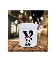 Panda Desenli Y Harfi Baskılı Seramik Şık Küllük