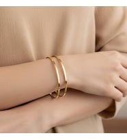 XUPING JEWELRY 14 Ayar Altın Kaplama, Ajda Bilezik (4 Adet)