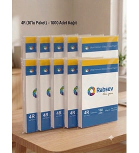 Rabsev Fotoğraf Kağıdı 10X15CM Parlak 200GR 4r ( 10 Paket 1000 Adet )