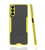 Galaxy A04S Kılıf Kamera Korumalı Arkası Şeffaf Silikon (Sarı)