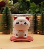Japon Kültürü Maneki Neko Bereket Şans Kedisi Solar Panelli - Kafa Sallayan - Model3