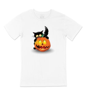 Halloween Kedi Tişört