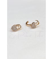 Zirkon Taşlı Rose Gold Renk Kalp Küpe
