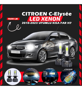 Citroen C-Elysee 2010-2023 Kısa Far Uyumlu Şimşek Etkili Led Xenon Pro Series H7