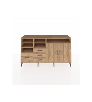 Kronos Konsol 7 Raflı 4 Çekmeceli 2 Kapaklı 176x59x99 Çam-Çam