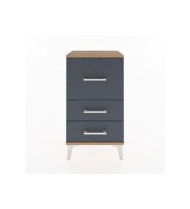 Arges Komodin 3 Çekmeceli 44x30x80 Çam-Antrasit