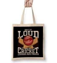 Funny Say It Loud We're Cricket Lovers And Proud Bez Çanta Uzun Saplı