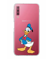 Samsung Galaxy A7 2018  Kamera Korumalı  Kapak Donald Duck Tasarımlı  Şeffaf Kılıf