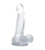 LilituShop 16,7 cm Şeffaf Realistik Damarlı Vantuzlu Dildo Penis