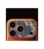iPhone 17 Pro Tam Kaplayan Kamera Çerçeve Koruyucu Desenli Baskılı - GRİ KAMUFLAJ