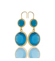 Kadir Jewellery 22 Ayar Altın Kaplama Kadın Taşlı Küpe -El İşçiliği Ve Hipoalerjenik Küpe