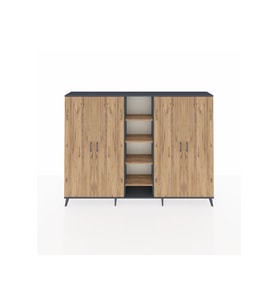 Arges Dolap 12 Raflı 4 Kapaklı 220x30x163 Antrasit-Çam