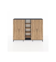 Arges Dolap 12 Raflı 4 Kapaklı 220x30x163 Antrasit-Çam