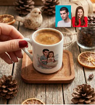 Kişiye Özel Karikatürlü Romantik Sevgililer Türk Kahvesi Fincanı Sevgililer Günü Hediyesi