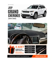 JEEP GRAND CHEROKEE (2014-2020) Uyumlu Torpido Örtüsü Torpido Kılıfı - Siyah Gri