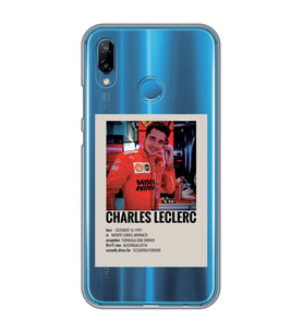 Huawei P20 Lite Uyumlu Charles Leclerc Desenli Şeffaf Telefon Kılıfı