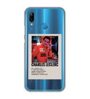 Huawei P20 Lite Uyumlu Charles Leclerc Desenli Şeffaf Telefon Kılıfı