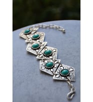 STONEAGE Hint Gümüşü Turkuaz Taşlı Bohem Kadın Bileklik Vintage Boho Tarz Yerli Üretim Türk Malı
