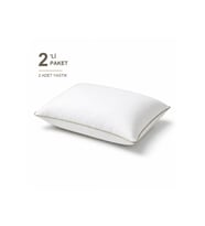 Biyeli Yastık 2'li Paket 50x70 cm Boncuk Silikon Elyaf Dolgulu Bej