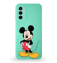 Samsung Galaxy M13 Uyumlu Lansman Kılıf Altı Kapalı İçi Kadife  Mickey Mouse-E Tasarımlı  Kapak (Şeffaf)