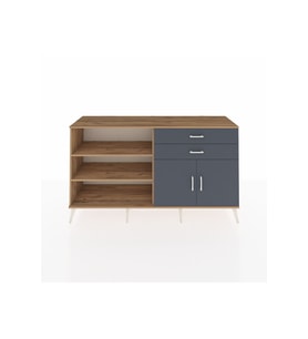 Hyperion Konsol 3 Raflı 2 Çekmeceli 2 Kapaklı 176x44x99 Çam-Antrasit