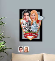 BK Gift Kişiye Özel İsimli Evleniyoruz Karikatürlü 3D Ahşap Tablo-3