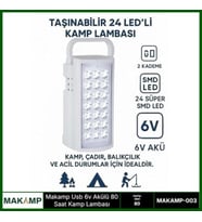 USV 6V AKÜLÜ 80 SAAT KAMP LAMBASI IŞILDAK
