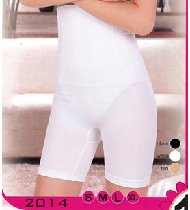 Beyaz Kadın Göğüs Altı Yüksek Bel Uzun Paçalı Toparlayıcı Korse S-XL 2014