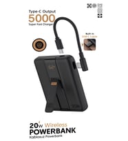 5000mAh 20W Hızlı Şarj Dijital Gösterge Kablosuz Magsafe Powerbank Type-C Kablolu/Girişli Askılı