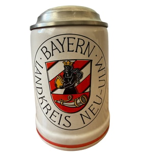 Bayern Bavyera Armalı Zin Kapaklı Alman Tankart Bira Bardağı