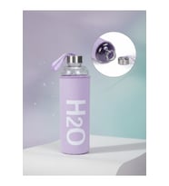H2O Kılıflı Pastel Renk Cam Matara 1000 ML