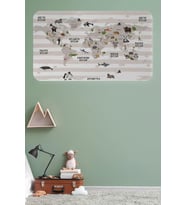 Eğitici Dünya Haritası Dünya Atlası Çocuk Ve Bebek Odası Duvar Sticker -60x105-3803