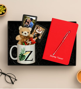 Kişiye Özel Fotoğraflı Çerçeve,Kupa,Atlı Karınca,Ayıcık Ve Defter,Kalem Hediye Seti (STD)