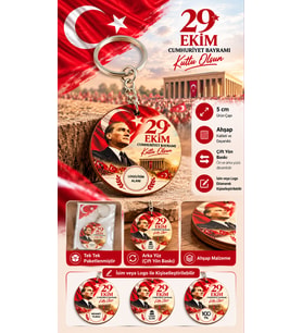 29 Ekim Cumhuriyet Bayramı Anahtarlık (5 Adet)