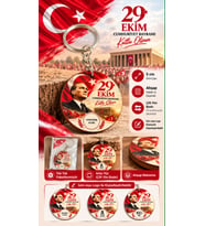 29 Ekim Cumhuriyet Bayramı Anahtarlık (5 Adet)