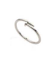 Unisex Gümüş Renk Rodyum Kaplama Cartier Model Çivi Bileklik