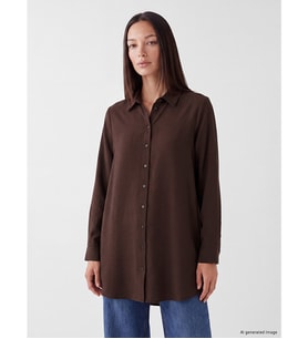 LCW EVERYDAY Kahverengi Regular Fit Kadın Gömlek Tunik