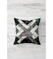 Geometrik X Desen Çift Tarafı Baskılı Gizli Fermuarlı Yastık Kılıfı Kırlent Koltuk Yastık Kılıfı (Beyaz)