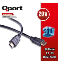QPORT Q-HDMI20 20metre HDMI Görüntü Kablosu 3D Gold 1.4v