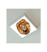 Aslan Çocuk Odası Led Avize-60w Aydınlatma-şık Tasarım-60cmx60cm Kare-beyaz Işık-led-beyaz Çerçeve