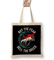 Buy The Fear Sell The Greed Bull Market Investing Bez Çanta Uzun Saplı